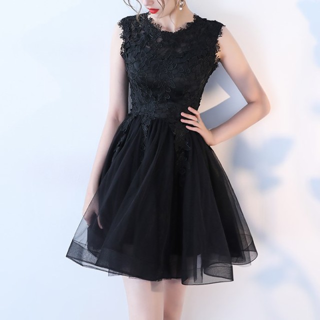韓国 パーティードレス 黒 ミニドレス フレアスカート リトルブラックドレス チュールドレス 結婚式 お呼ばれドレス 代 大きいサイズの通販はau Pay マーケット Kain カイン