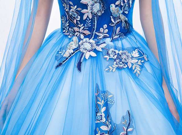 【ウエディングドレス】 カラードレス ステージ　花柄 カラードレス　ドレス