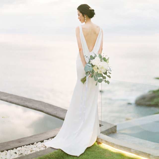 ウェディングドレス 白 二次会 花嫁 大きいサイズ マーメイドライン