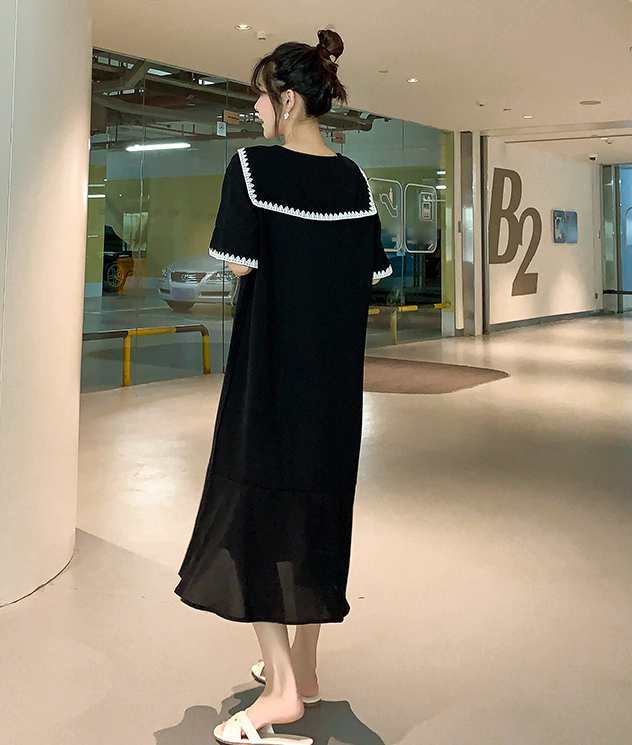 4XL ワンピース 韓国 マタニティ 綺麗 結婚式 ミニ丈 個性的 襟つき 通販