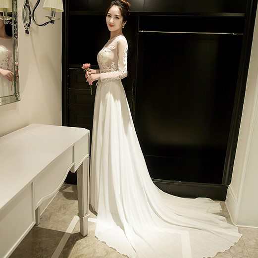 ウェディングドレス 白 二次会 花嫁 長袖 大きいサイズ 小さいサイズ