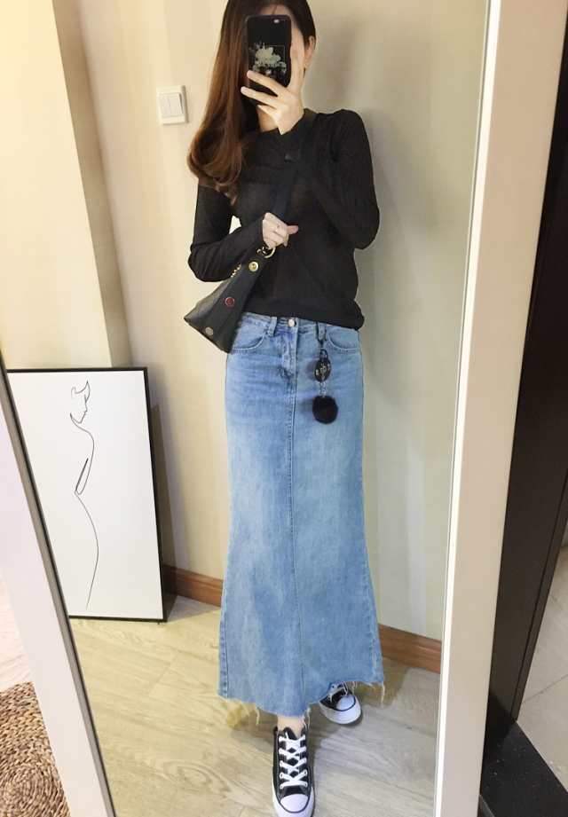 【MADISONBLUE/マディソンブルー】 デニムロングスカート 1サイズ