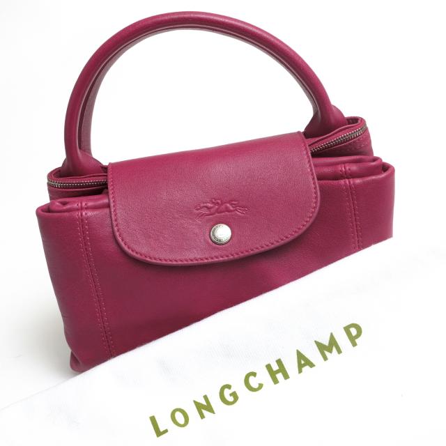 ロンシャン Longchamp フューシャ ハンドバッグ ル プリアージュ キュイール Le Pliage Cuir 折り畳み可能 2way ショルダーバッ 中古の通販はau Pay マーケット ブランディング