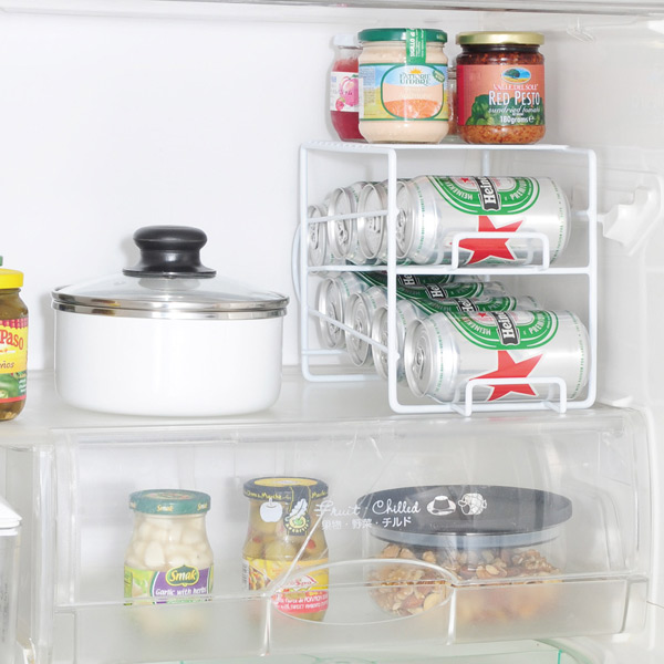 収納棚 缶ディスペンサー 冷蔵庫内収納 上にも置ける缶ストッカー 最大8缶収納 収納ラック キッチン収納 缶ホルダー キッチン用の通販はau Pay マーケット リビングート