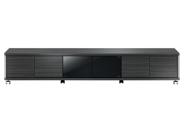 テレビ台 AVラック ロータイプ キャスター付 70V型対応 GD 幅177cm （ テレビボード ローボード 収納 ブラック 黒 木目 木製 テレビ TV台 TVボード シンプル TV テレビラック ラック 大きめ 大型 ）_5