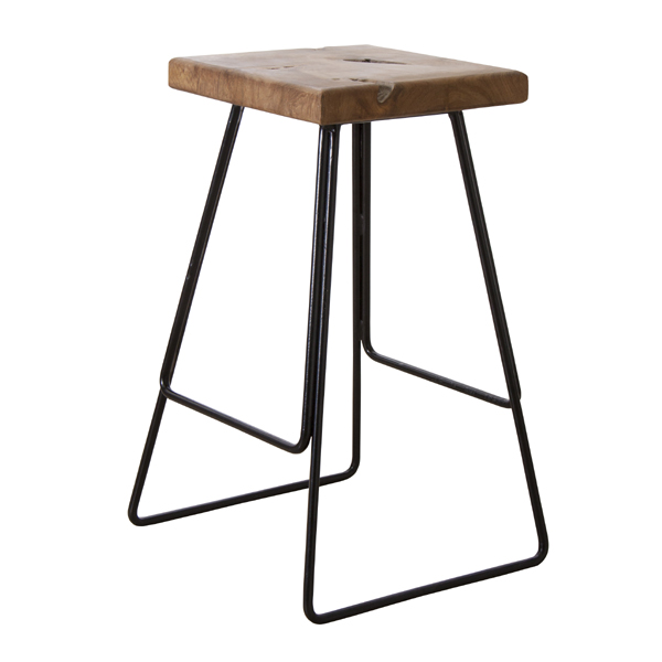スツール ハイタイプ アイアンフレーム （ 木製 アイアン脚 スツール