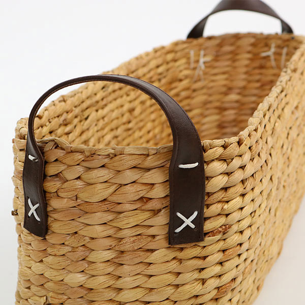 収納 バスケット ロング 持ち手付き スリッパ収納 ウォーターヒヤシンス 玄関収納 収納 収納ボックス 小物収納 収納ケース 自然素材 の通販はau Wowma リビングート