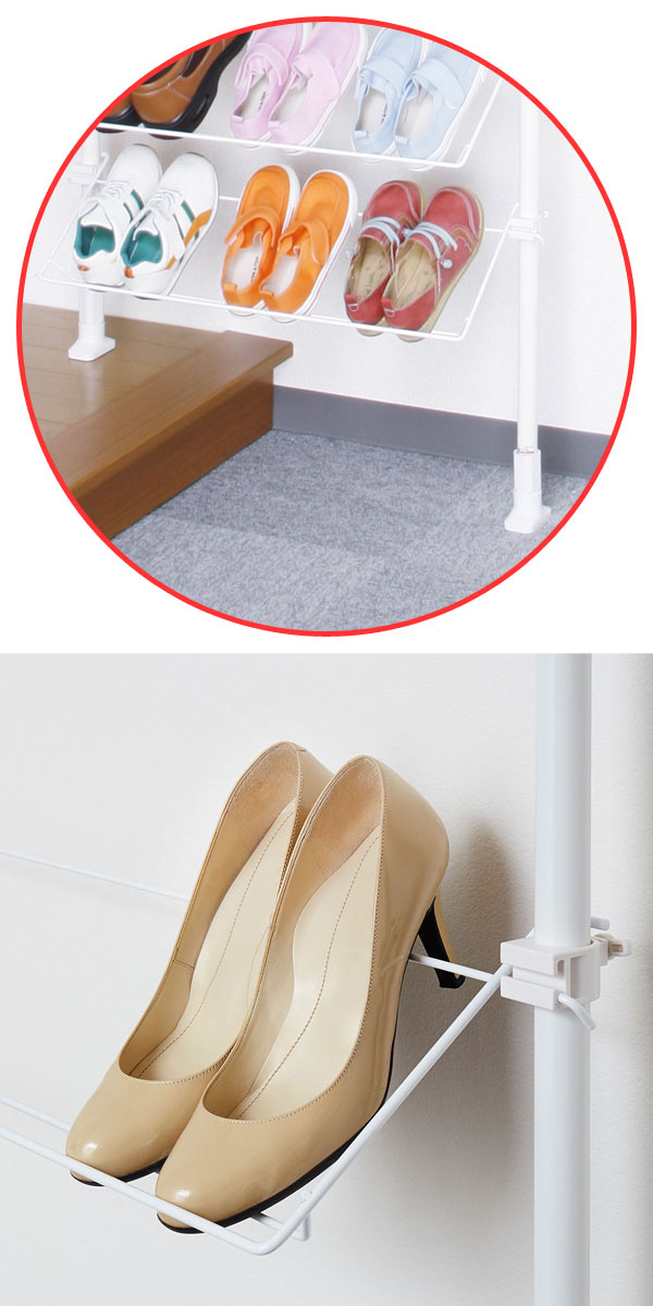 シューズラック 省スペース つっぱり 幅70cm （ シューズ収納 ツッパリ