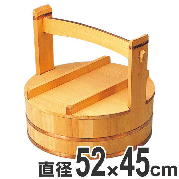 おかもち 木製 尺7寸 岡持 取っ手付き 桶 業務用 （ 出前箱 鮨 出前 寿司 すし おけ 配達 運び 運ぶ 盛り付け 大容量 大サイズ 飲食店 寿司屋 和食 岡持ち 持ち手付き ）