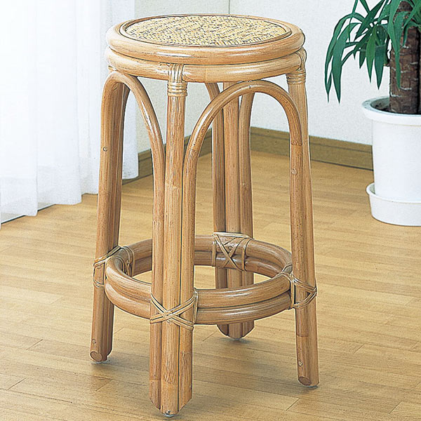 ラタンスツール ハイタイプ 椅子 籐家具 高さ60cm （ 椅子 イス チェア 