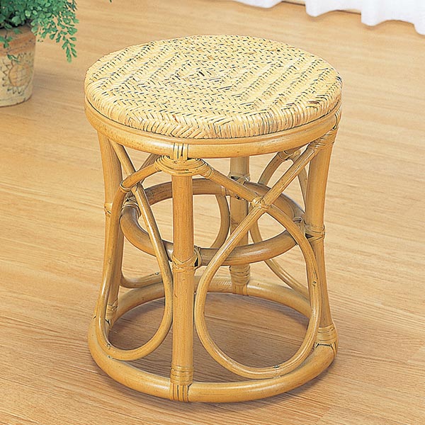 ラタンスツール 円型 籐 座椅子 座面高40cm （ 椅子 イス チェア アジアン ）の通販は