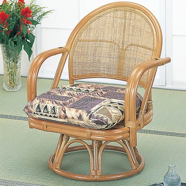 ラウンドチェア ラタン 座椅子 籐家具 座面高32cm （ 椅子 イス アジアン ）の通販は 11,506円