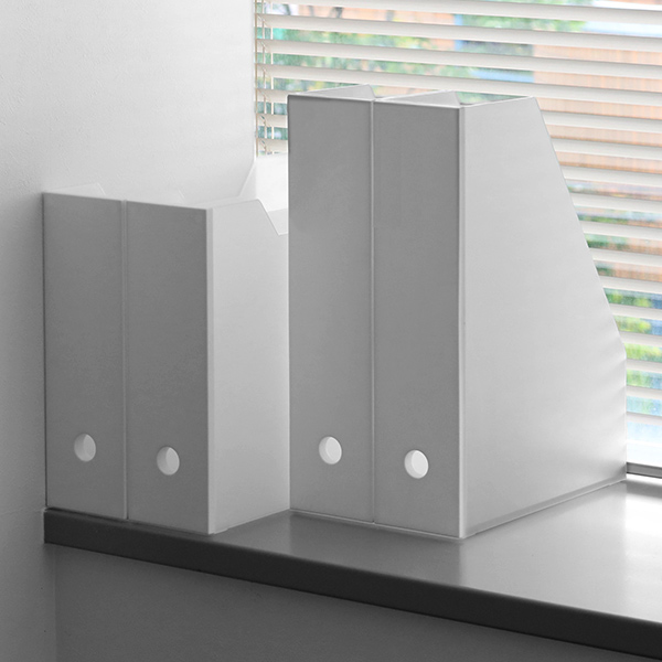 ファイルケース 約 8 奥行34 高さ25cm ステイト ボックス型 スリム 横型 収納 インテリア 白 ファイルボックス ファイルスタンド の通販はau Pay マーケット リビングート