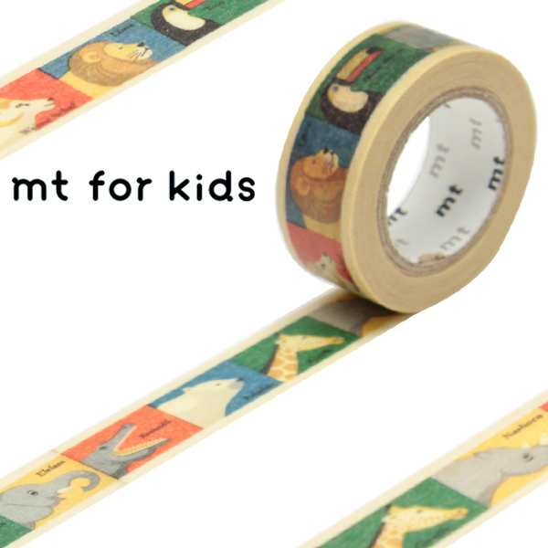マスキングテープ mt for kids 動物テープ 幅15mm （ マスキング