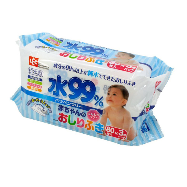 おしりふき 赤ちゃん 水99 80枚入り 3個パック パラベンフリー ベビー お尻拭き の通販はau Pay マーケット リビングート