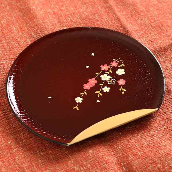 銘々皿 半月皿 溜渕金 花さくら 漆器 和菓子 皿 食器 日本製 同色5枚セット （ プレート 和食器 菓子皿 和風 食洗機対応 山中塗  プラスチの通販はau PAY マーケット - リビングート | au PAY マーケット－通販サイト