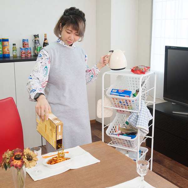 だいさん専用 キャスター付き バスケットワゴン 4段 天板無し （ 送料無料