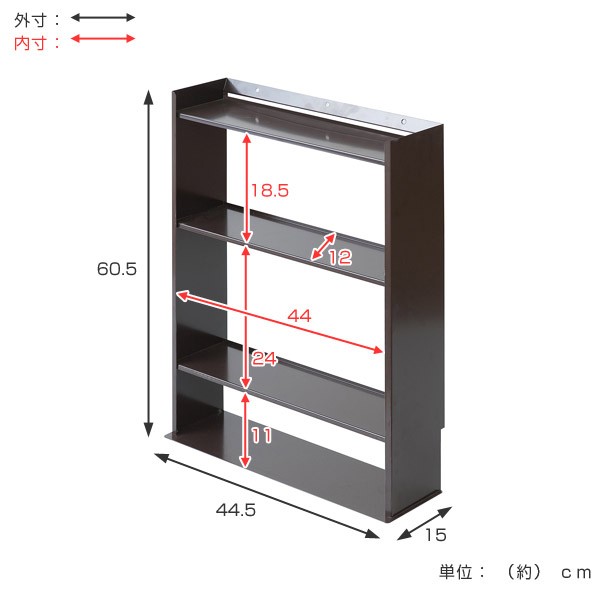 収納棚 ルーター コミック 収納ボックス 薄型 幅44 5cm ホワイト 送料無料 卓上収納 本棚 スチール ラック 完成品 コミック収納の通販はau Pay マーケット リビングート