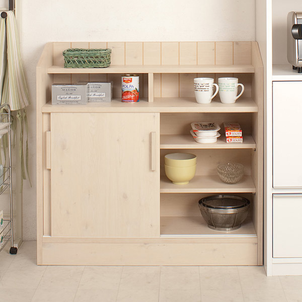カウンター下収納 キャビネット 引き戸タイプ 北欧風 完成品 幅90 5cm 送料無料 キッチン収納 リビング収納 窓下 棚 省スペース の通販はau Pay マーケット リビングート
