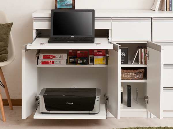 キャビネット パソコンデスク 収納棚 スタイシッリュ 約幅90cm 送料無料 Pcデスク Pc収納 パソコン収納 ラック 棚 リビング収納 の通販はau Pay マーケット リビングート