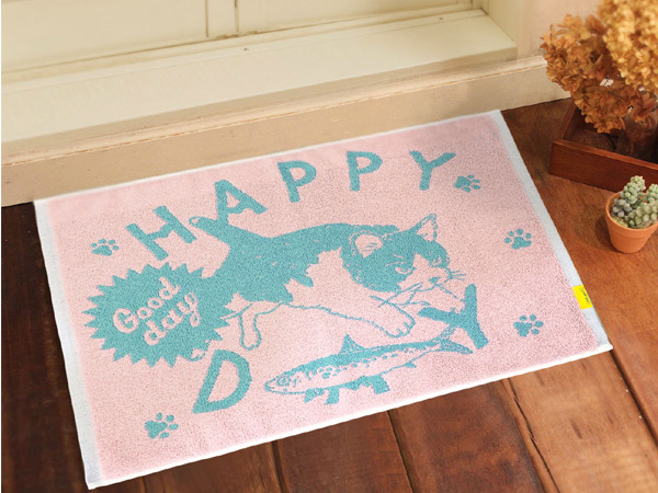 バスマット ネコする Nekosulu 45 60 風呂マット 足ふきマット タオルマット タオル地マット 洗面前マット ジャガード 吸水 ジャの通販はau Pay マーケット リビングート