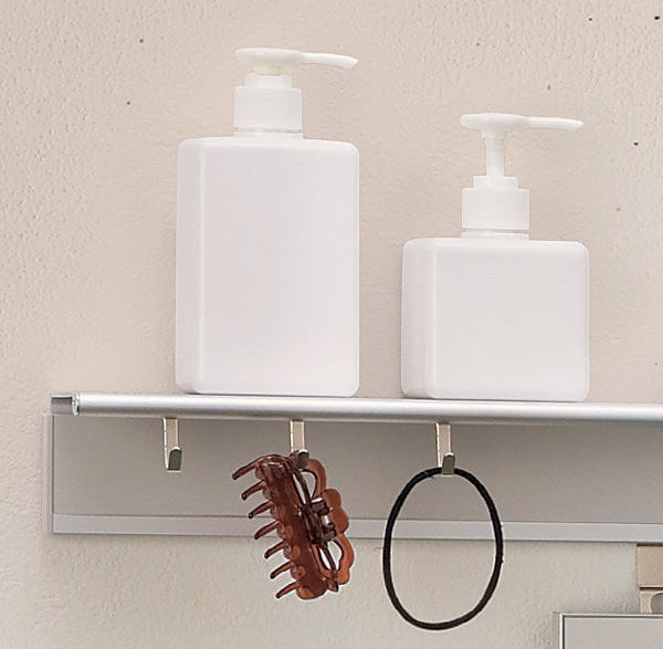 壁掛け 収納 長押レール アルミ製 幅120cm フック付き 壁面収納