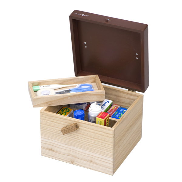 救急箱 木製 薬ケース Comfo Plus 薬入れ 薬収納 薬管理 薬箱 くすりケース ピルケース サプリメントケース 投薬カレンダー の通販はau Pay マーケット リビングート