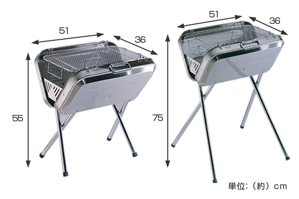 バーベキューコンロ フラッグ ステンレスV型 グリル 鉄板付き