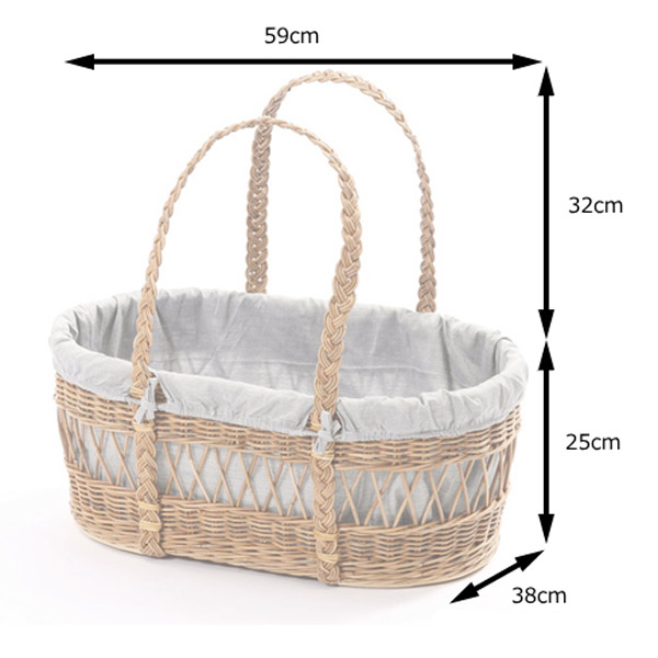 籐 キャリーバスケット 布カバー付 Natural rattan 幅59cm