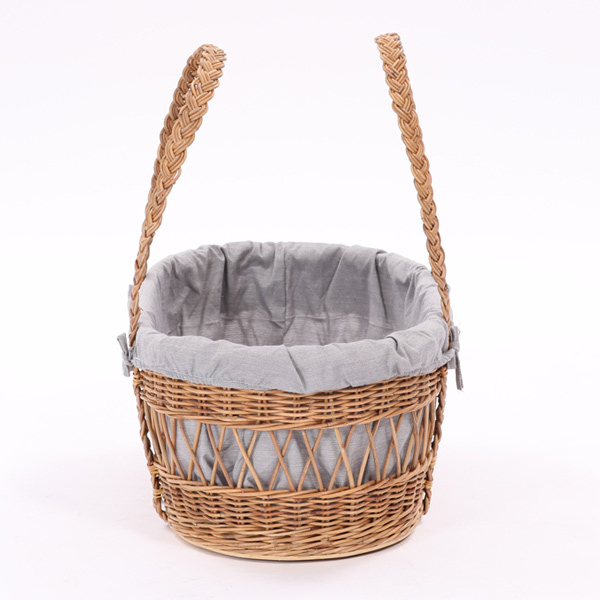 籐 キャリーバスケット 布カバー付 Natural rattan 幅59cm