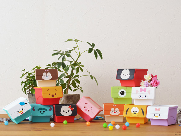 【美品】ツムツム 68体＋紙製収納BOX2個セット 小物入れ 幅11×奥行13×高さ9cm ツムツム クワトロ モンスターズ