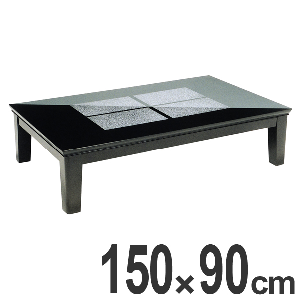 家具調こたつ 座卓 長方形 木製 継ぎ脚 コタツ フローラル 幅150cm （ 炬燵 テーブル 乾漆風 光沢仕上げ 日本製 コントロール ローテーブル 和モダン 和風 ちゃぶ台 継ぎ足し 和 おこた 和室 旅館 ）