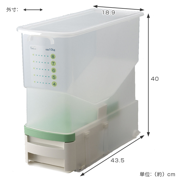 米びつ 洗える計量米びつ 10kg 1合計量 プラスチック製 ライスストッカー 米櫃 ライスボックス こめびつ キッチン用品 キッチン収の通販はau Pay マーケット リビングート