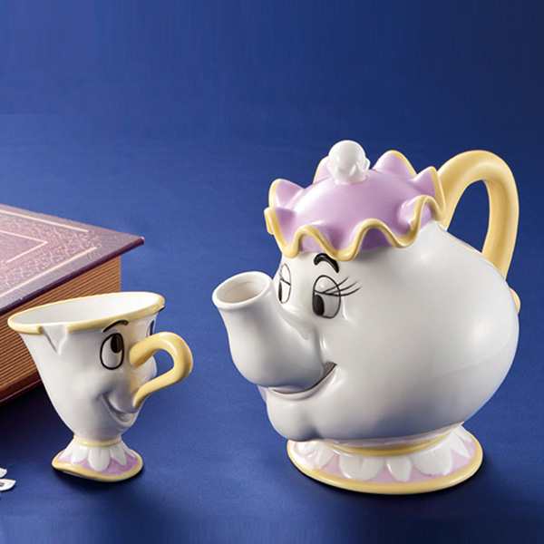 ティーポット カップ セット 美女と野獣 急須 陶器 食器 キャラクター