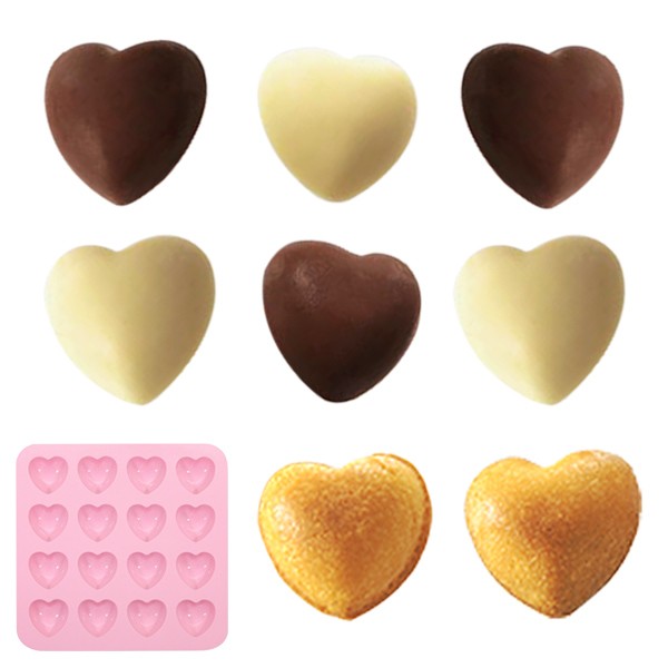 チョコレート型 ハート シリコン型 16個取 （ チョコ シリコン製 製菓 