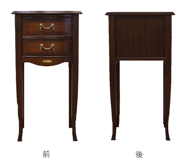 電話台 テレフォンスタンド クラシック調 猫脚ロング Venezia 幅40cm （開梱設置 天然木 ファックス台 FAX台 リビング収納 完成品 電話 引出し 引き出し 収納 アンティーク マホガニー 欧風 ヨーロッパ リビング ）_2