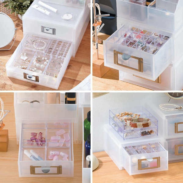 小物ケース クリア L 2分割 卓上収納 小物入れ 文房具 収納 10個セット 送料無料 カトラリーケース 収納ケース アクセサリーの通販はau Pay マーケット リビングート