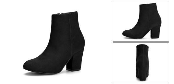 Allegra K アンクルブーツ ラウンドトゥ サイドジッパー チャンキーヒール レディース ブラック 22.5 cmの通販は Allegra K アンクルブーツ ラウンドトゥ サイドジッパー チャンキーヒール レディース ブラック 22.5 cmの通販は