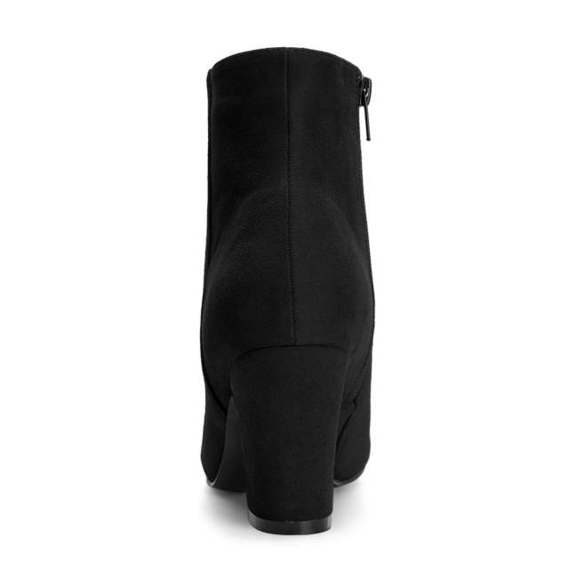 Allegra K アンクルブーツ ラウンドトゥ サイドジッパー チャンキーヒール レディース ブラック 22.5 cmの通販は Allegra K アンクルブーツ ラウンドトゥ サイドジッパー チャンキーヒール レディース ブラック 22.5 cmの通販は