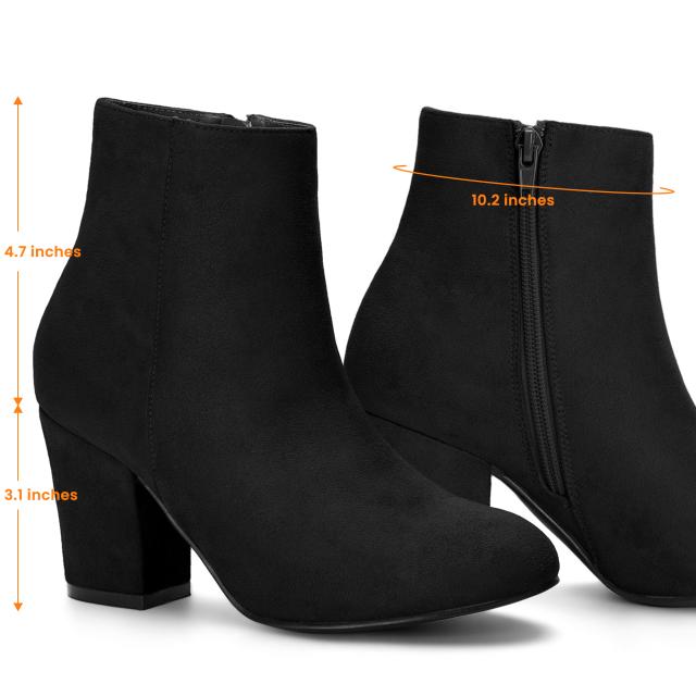 Allegra K アンクルブーツ ラウンドトゥ サイドジッパー チャンキーヒール レディース ブラック 22.5 cmの通販は Allegra K アンクルブーツ ラウンドトゥ サイドジッパー チャンキーヒール レディース ブラック 22.5 cmの通販は