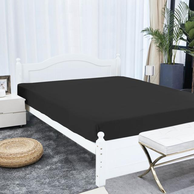 uxcell　フィットシート　200スレッドカウントシート　ブラック　198x203cm　38cmディープの通販は 6,130円
