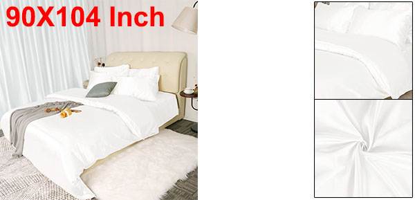 uxcell 布団カバー 寝具カバー 洋式・和式兼用 枕カバー ジッパー 肌に優しい シルキー加工 光沢 上品 贅沢 なめらか シルクのような風合い 3点セット クリームホワイト キングの通販は 6,250円