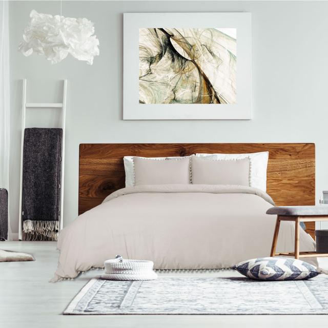 uxcell　寝具セット　ダブルブラッシングポンポン羽毛布団カバー　イエロー　229×229cmの通販は 6,997円