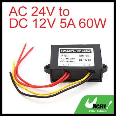 uxcell カー電源トランス トランスコンバータ AC 24VへDC 12V 5A 60W