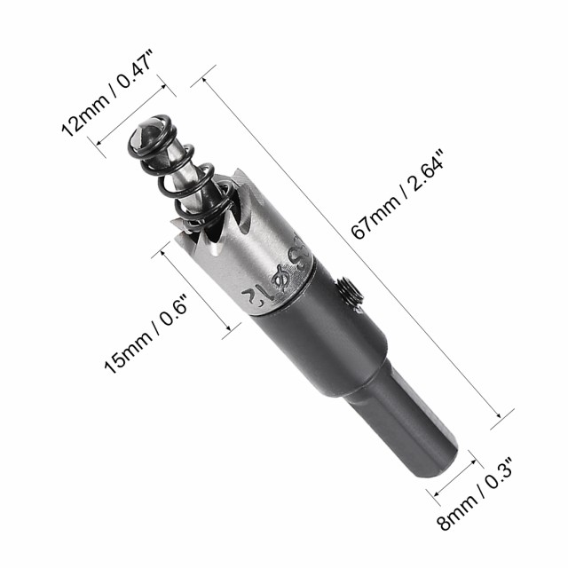 uxcell　ホールソー　HSSドリルビット　カッター　メタル合金製対応　直径12mm　2本入｜au PAY マーケット