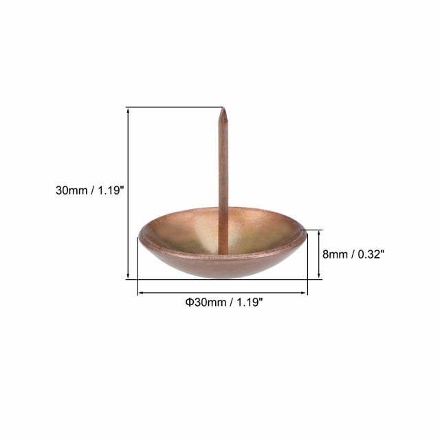 uxcell ネイルタック サムプッシュピン 30mmヘッド直径 円形