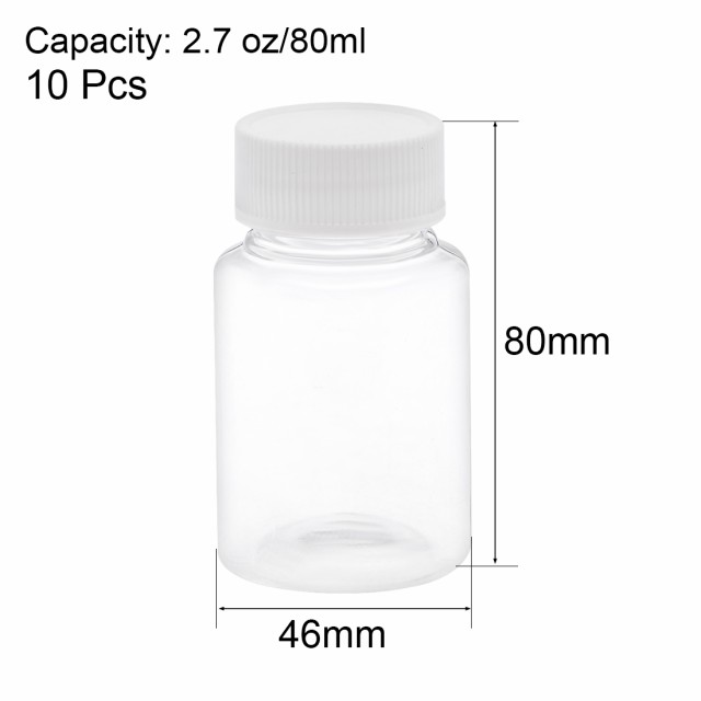 Uxcell プラスチック透明ボトル 2 7mmz 80ml Petプラスチック 広口容器透明ボトル 10個入り の通販はau Pay マーケット スリーレックス