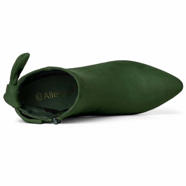 Allegra K アンクルブーツ スチレットヒール ジッパー ポインテッドトゥ レディース グリーン 24.0cmの通販は Allegra K アンクルブーツ スチレットヒール ジッパー ポインテッドトゥ レディース グリーン 24.0cmの通販は