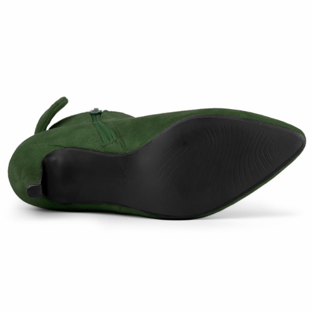 Allegra K アンクルブーツ スチレットヒール ジッパー ポインテッドトゥ レディース グリーン 24.0cmの通販は Allegra K アンクルブーツ スチレットヒール ジッパー ポインテッドトゥ レディース グリーン 24.0cmの通販は