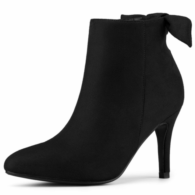 Allegra　K　アンクルブーツ　スチレットヒール　ジッパー　ポインテッドトゥ　レディース　ブラック　28.0cmの通販は 5,198円
